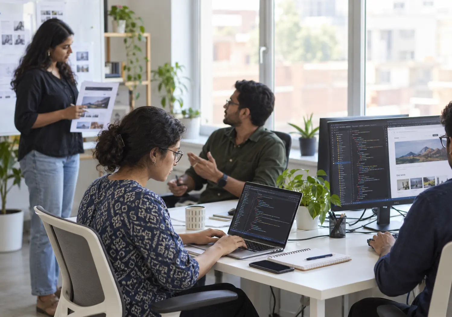 Development team building a web application